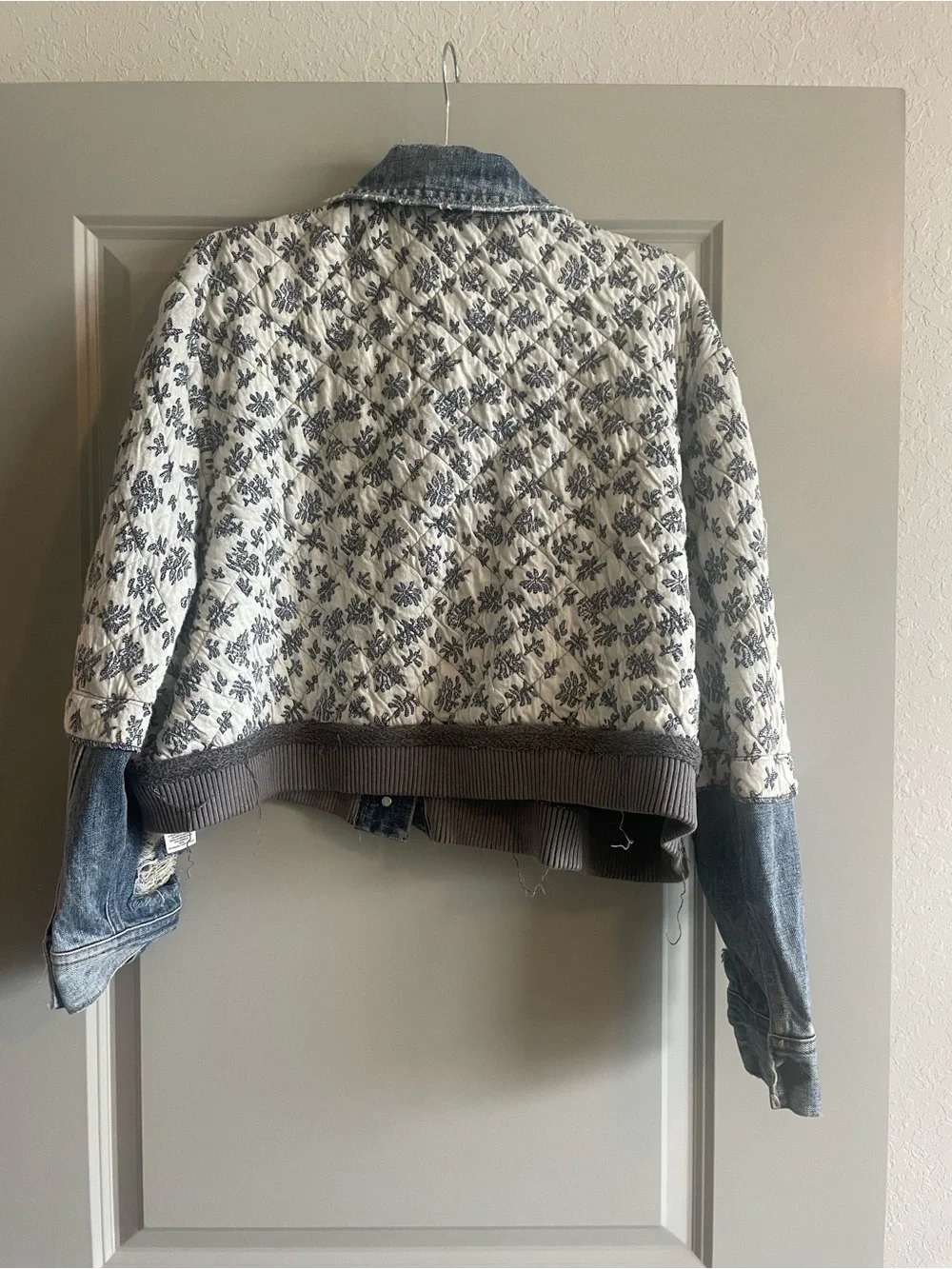 Free People Ditsy Denim Jacket M/L - Picture 6 of 7